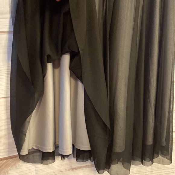 EUC Black Dress with Sheer Overlay - Picture 3 of 8